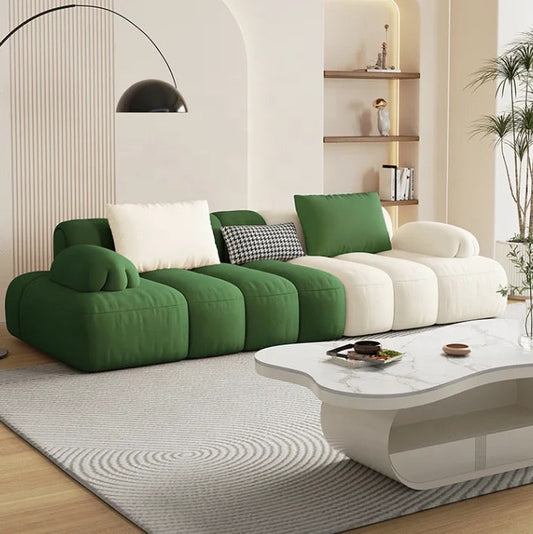 3-4 Seater Sofa Modern Design Green White Fabric Salon Sofas Living Room Furniture