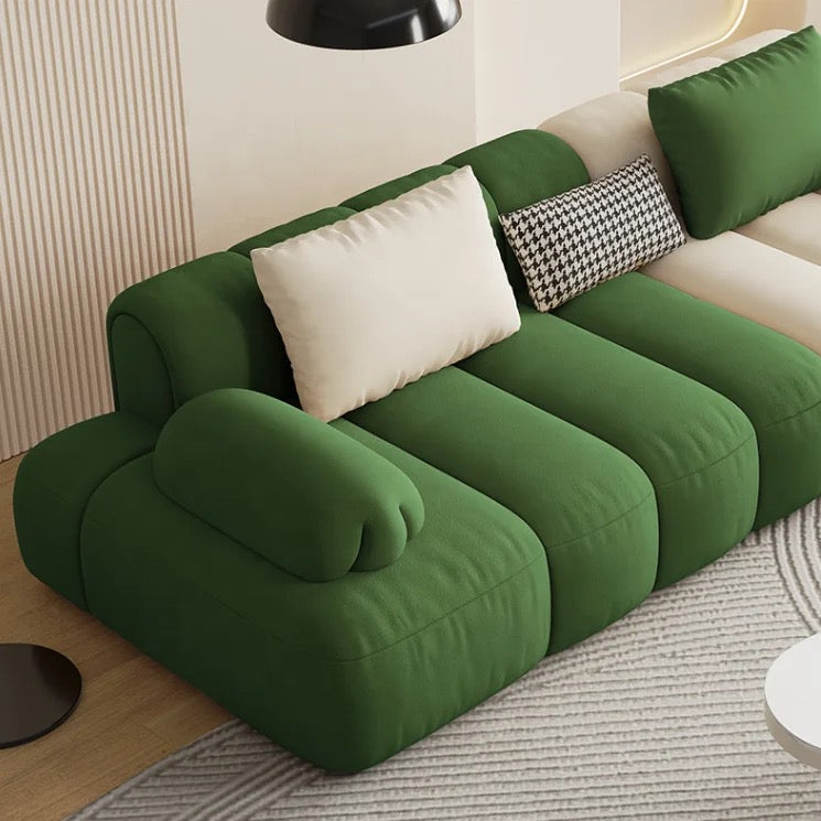 3-4 Seater Sofa Modern Design Green White Fabric Salon Sofas Living Room Furniture