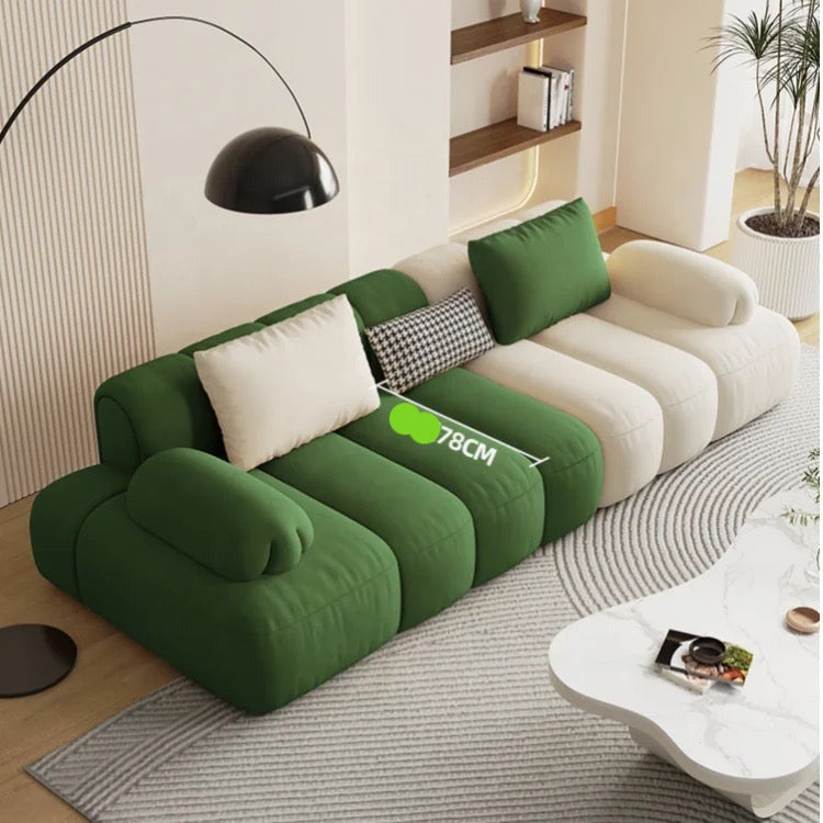 3-4 Seater Sofa Modern Design Green White Fabric Salon Sofas Living Room Furniture