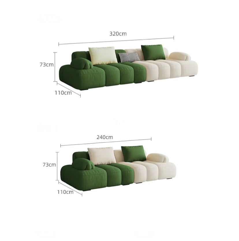 3-4 Seater Sofa Modern Design Green White Fabric Salon Sofas Living Room Furniture