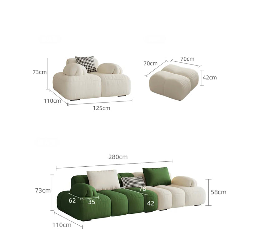 3-4 Seater Sofa Modern Design Green White Fabric Salon Sofas Living Room Furniture