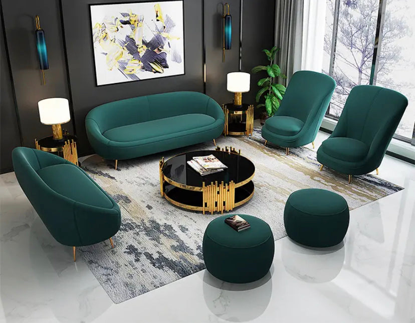 3+2+1 Sofa Set Fall Winter's Modern Minimalist Design Green Yellow Living Room Furnitures