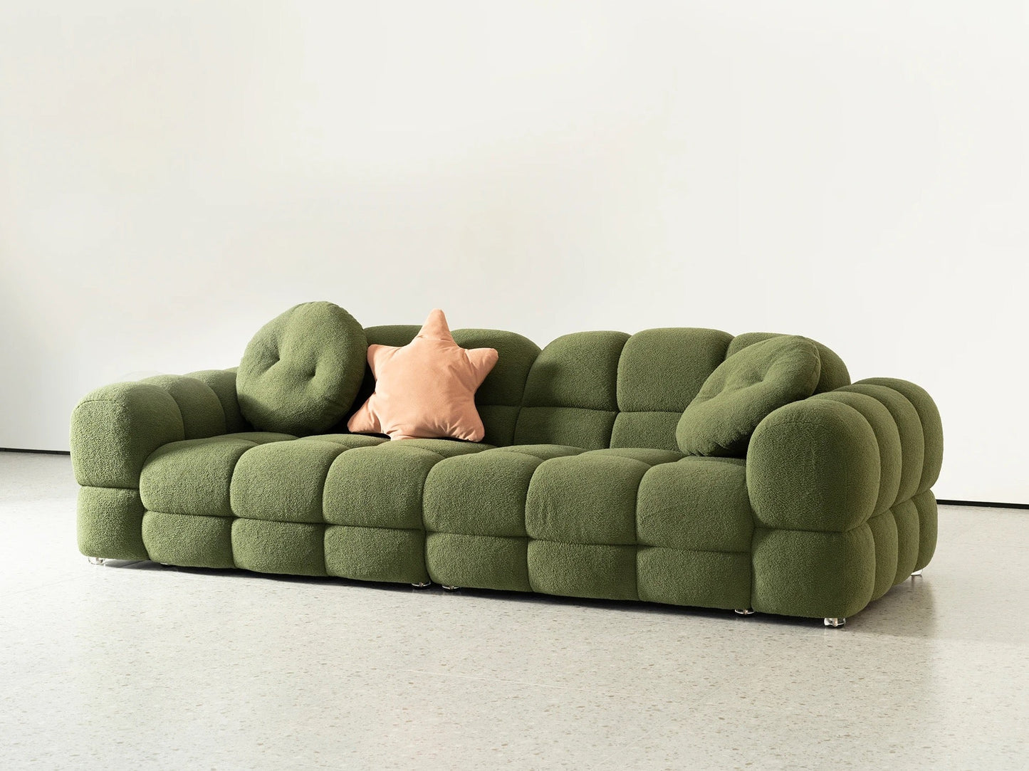 3 Seater Sofa Marshmallow Modular Living Room Fall Winter's Green Sofa Design 