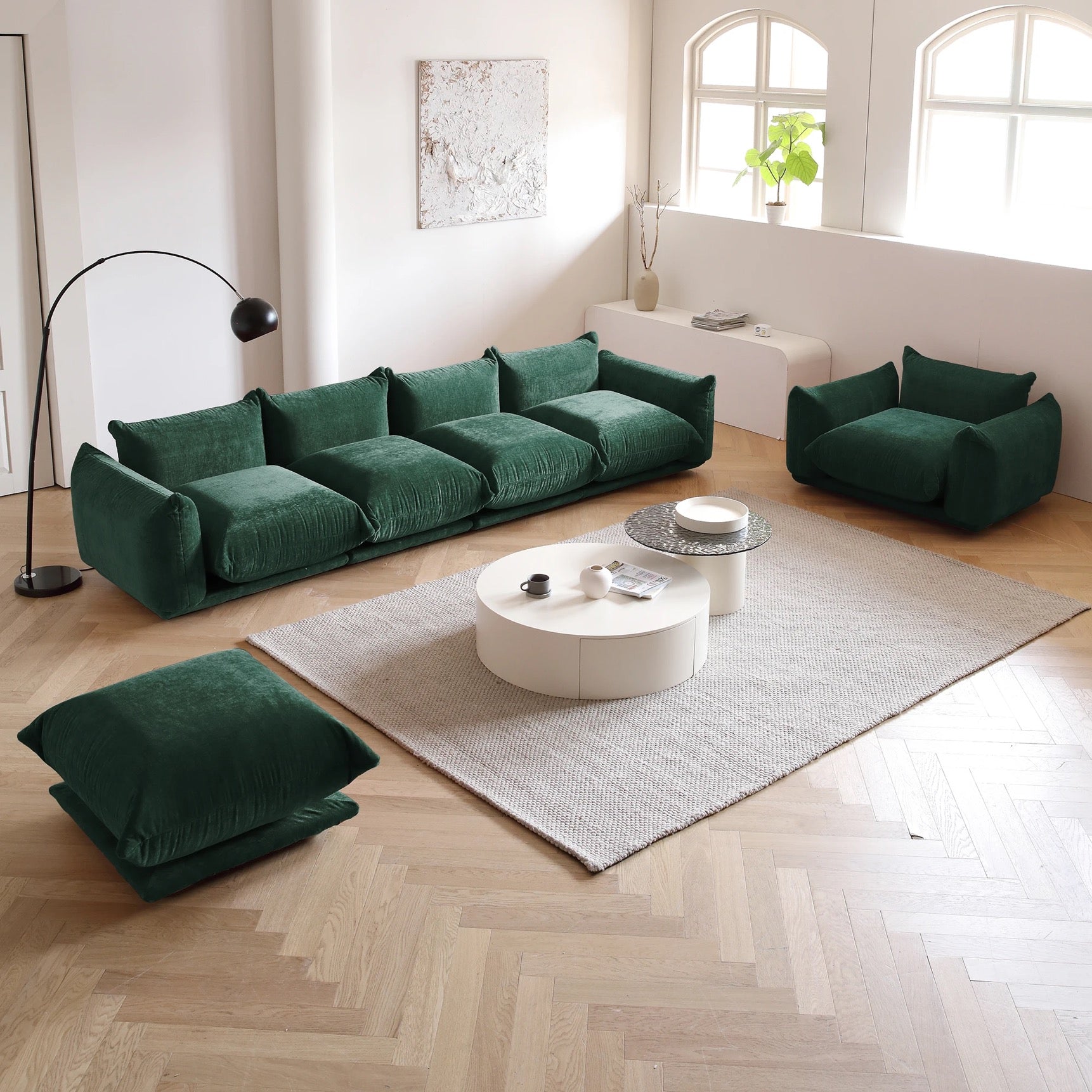 Green Sectional Sofa Fall Winter New Interior Design High Quality Vintage Green Velvet Modular Sectional Sofa Set