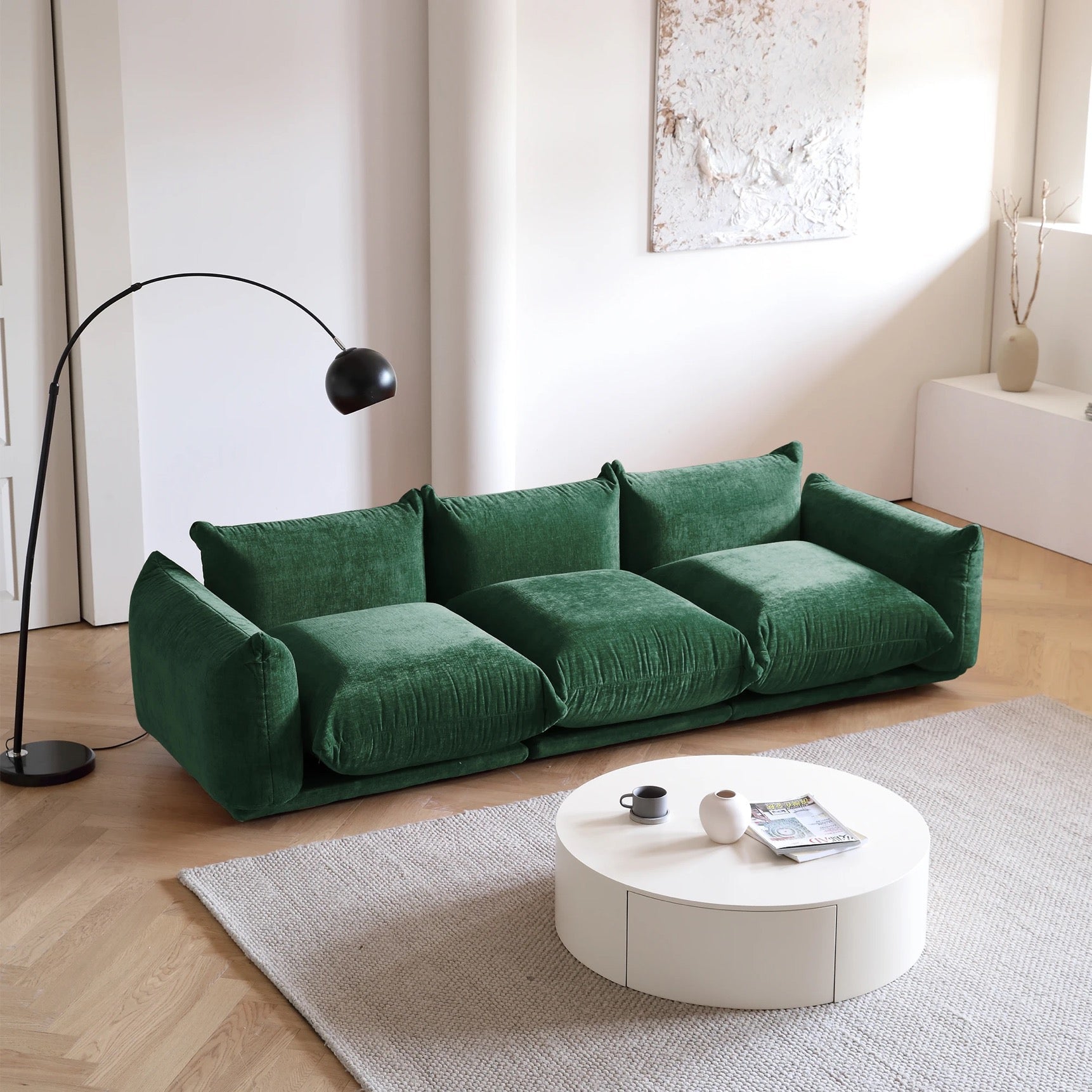 Green Sectional Sofa Fall Winter New Interior Design High Quality Vintage Green Velvet Modular Sectional Sofa Set