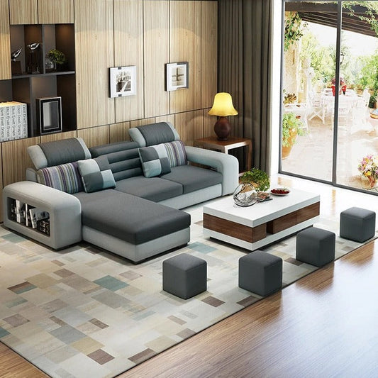 Modern L-Shaped Corner Sofa Living Room Furniture Sectional Sofa Sets