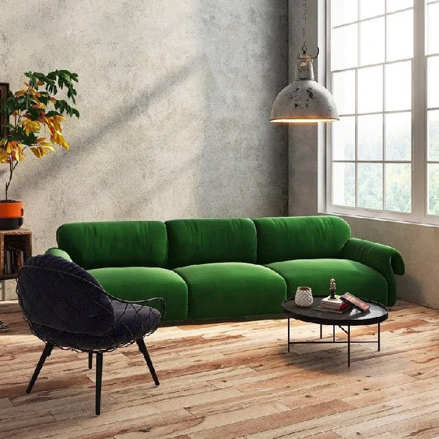 Italian Design Sofa Set Nordic Light Luxury Green Velvet Sofa Combination Home Living Room Furnitures