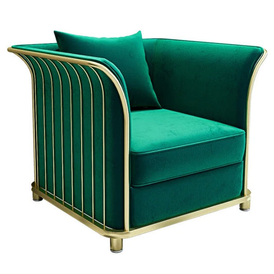 1 Seater Sofa New Living Room Green Blue Velvet Lounge Sofa Design