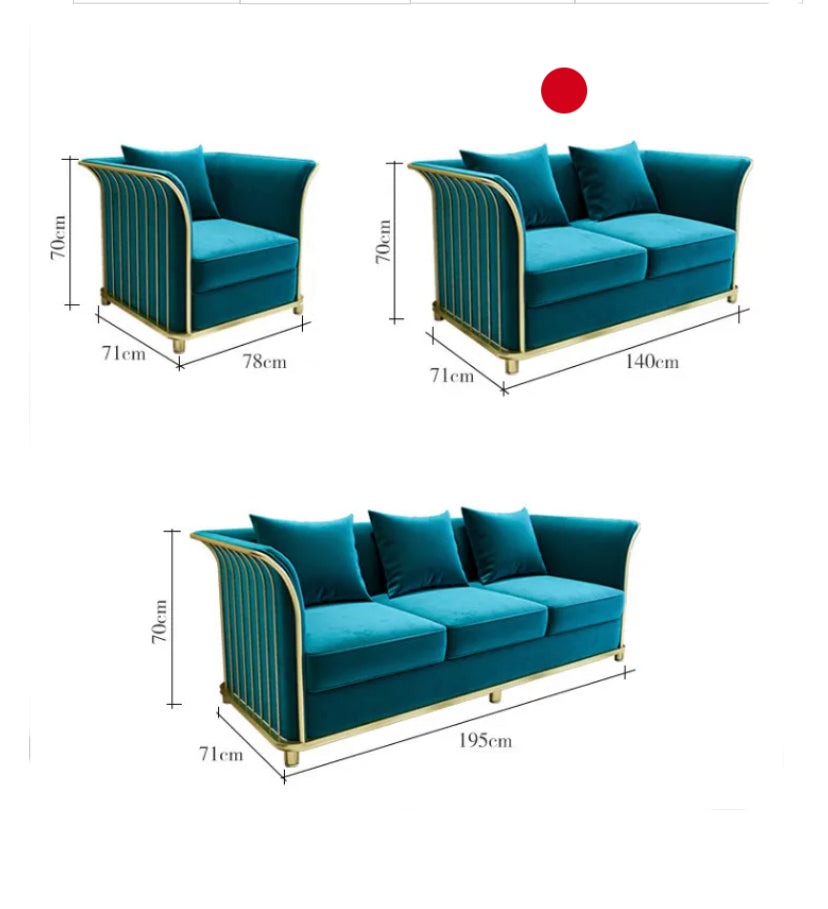 2 Seater Sofa Fall Winter New Living Room Green Blue Velvet Sofa Design