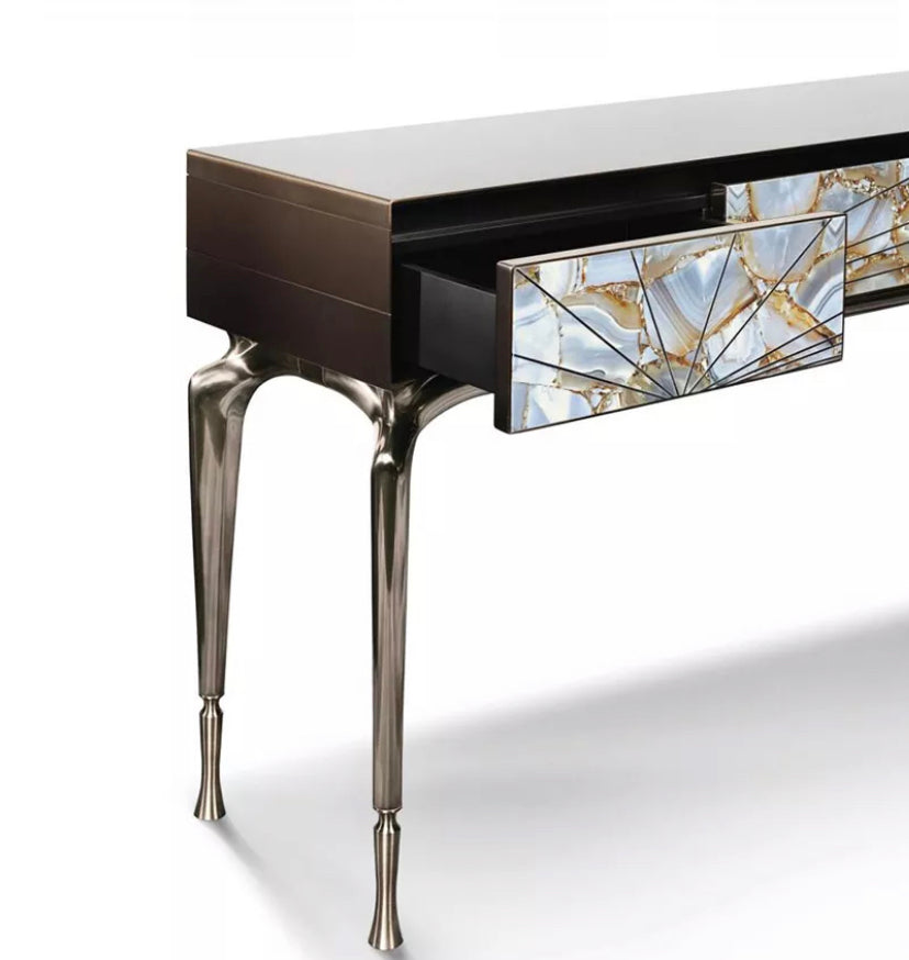 Console Table Italian High-End Luxury Furniture Entry Table Hallway Marble Console