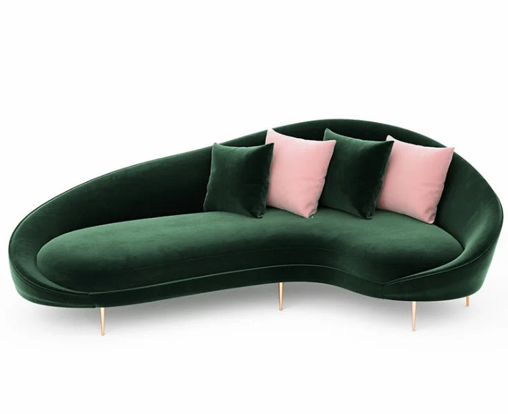 3 Seater Sofa Luxury Green Blue Pink Velvet Chaise Lounge Sofas Living Room Furniture