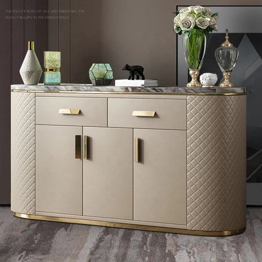 Buffet Gold Ellipse Luxury Dining Extra Narrow Long Sideboard 