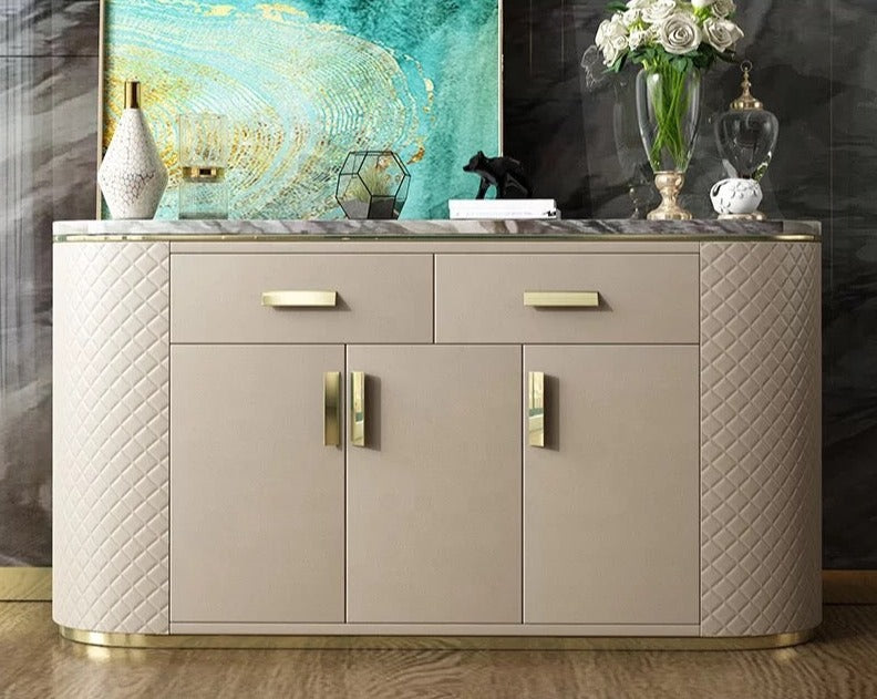 Buffet Gold Ellipse Luxury Dining Extra Narrow Long Sideboard 