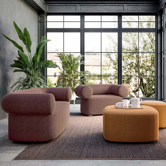 Modern Velvet Reclining Armchair, High-Quality Barrel Lounge Chair