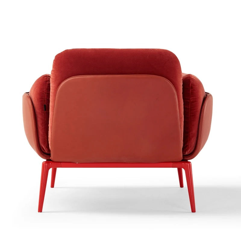 Arm Chair Luxury Red Velvet Modern Office Salon Sofa Chair