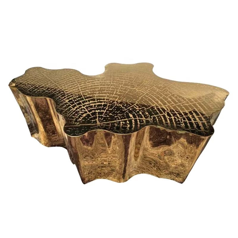 Coffee Table Golden Tree Stump Side Table Luxury Irregular Contemporary Design Tische