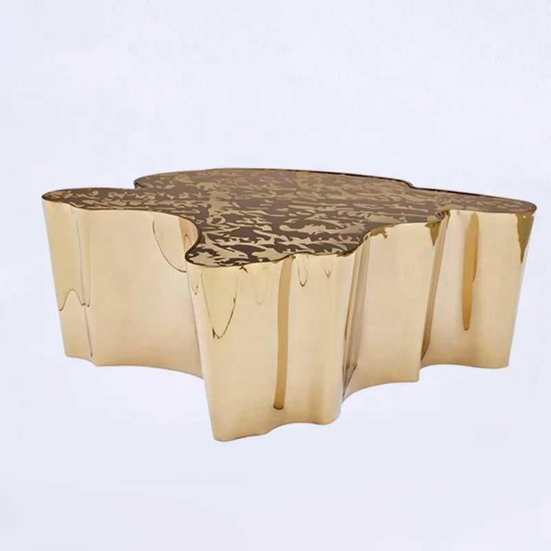 Coffee Table Golden Tree Stump Side Table Luxury Irregular Contemporary Design Tische