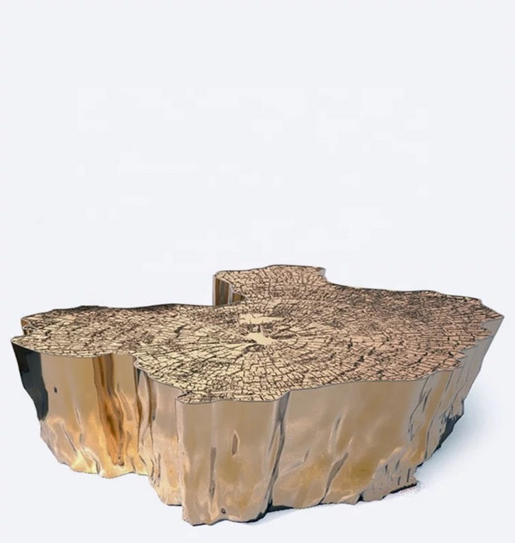 Coffee Table Golden Tree Stump Side Table Luxury Irregular Contemporary Design Tische