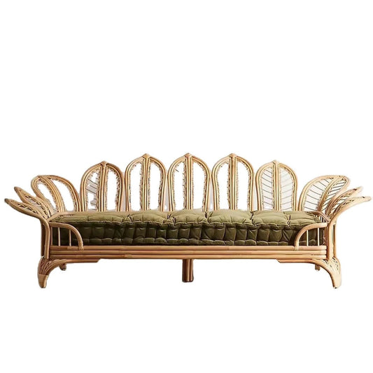 High Quality Indoor Outdoor Garden Patio Furniture Handmade Natural Rattan Wicker Sofa