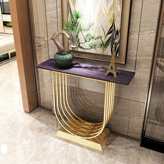 Console Gold Marble Luxury Hallway Wall Table