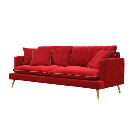 2 Seater Sofa Home Office Nordic Simple Design Velvet Fabric Lazy Red Sofa