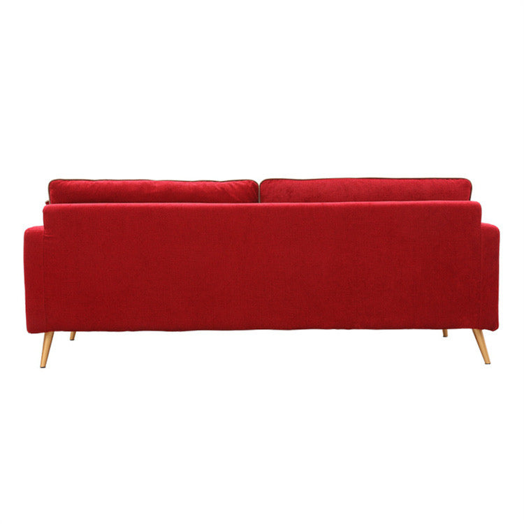 2 Seater Sofa Home Office Nordic Simple Design Velvet Fabric Lazy Red Sofa