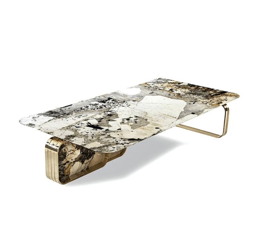 Coffee Table Italian Design High Quality Stainless Steel Luxury Nature Marble Table 