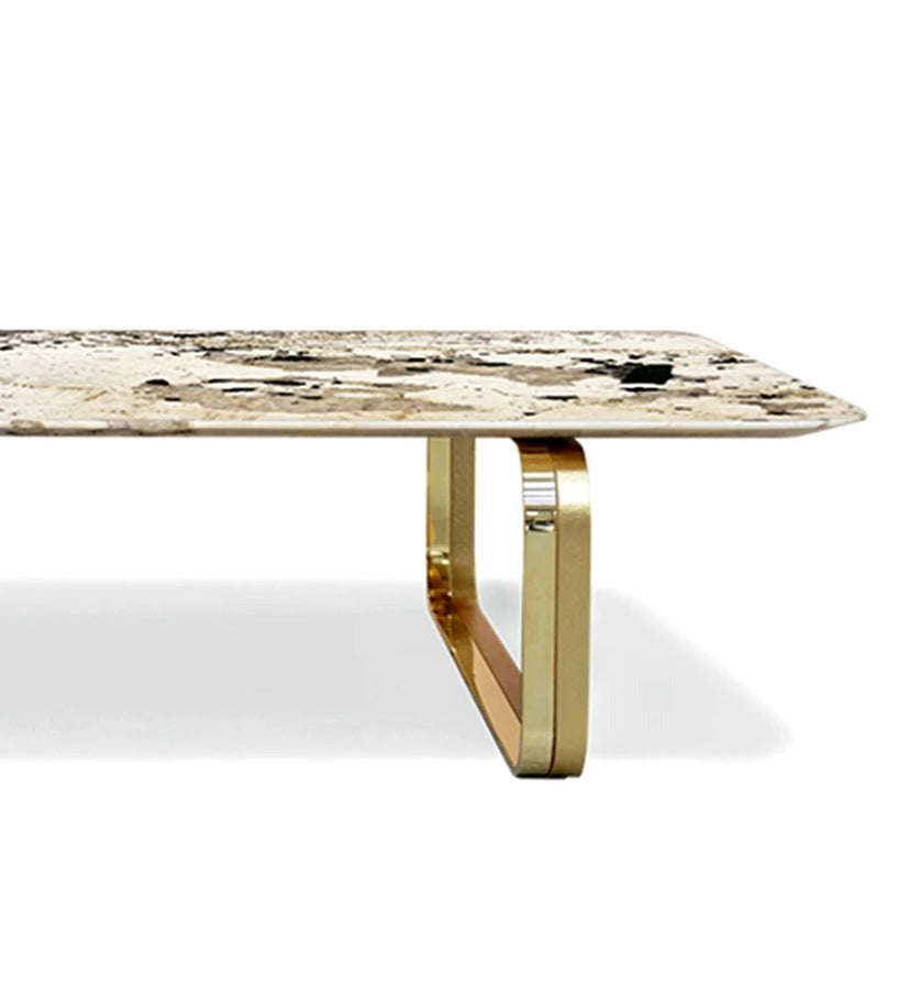 Coffee Table Italian Design High Quality Stainless Steel Luxury Nature Marble Table 