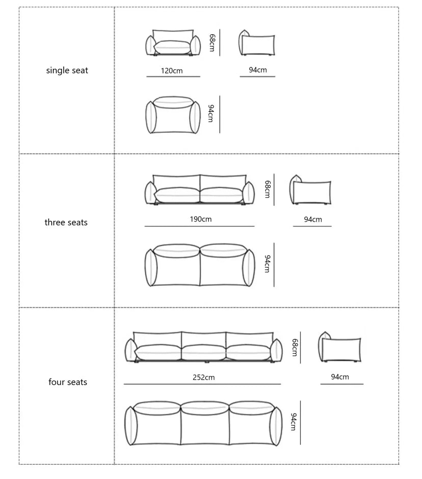 3 Seater Sofa Modern Cloud Winter Design Couches Living Room Office Salon Sofa Set