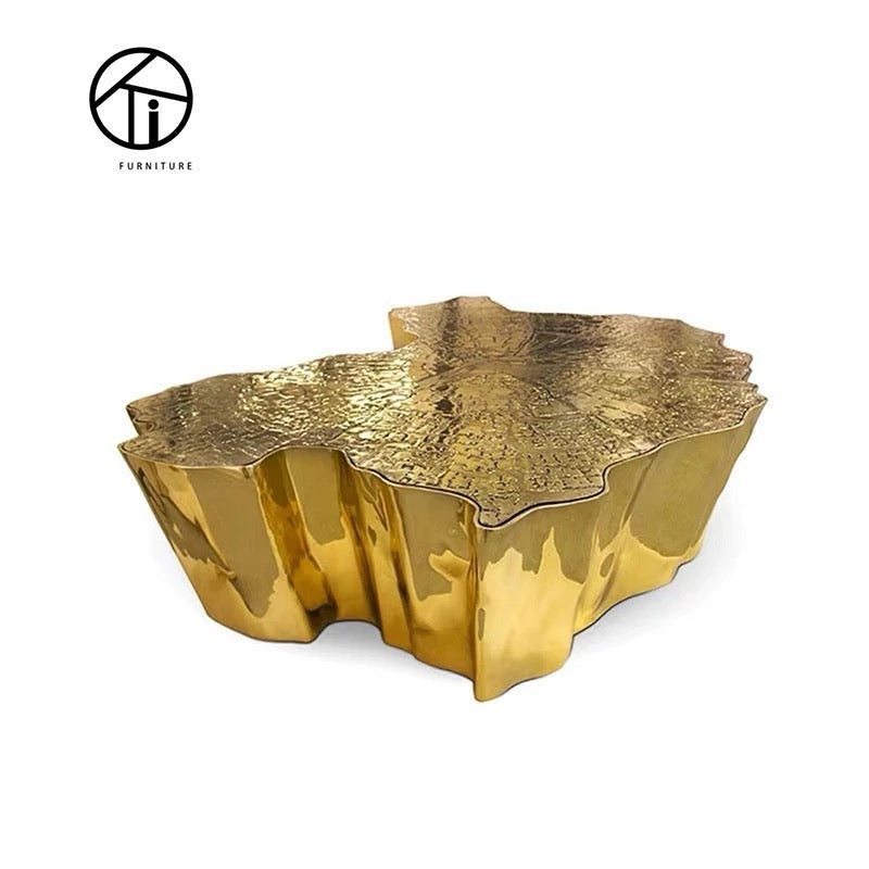 Coffee Table Golden Tree Stump Side Table Luxury Irregular Contemporary Design Tische