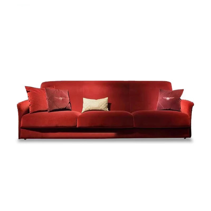 3 Seater Red Velvet Sofa Living Room Estilo European Luxury Furniture 