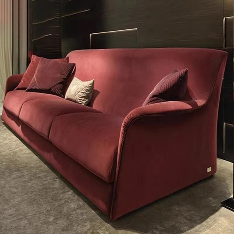 3 Seater Red Velvet Sofa Living Room Estilo European Luxury Furniture 