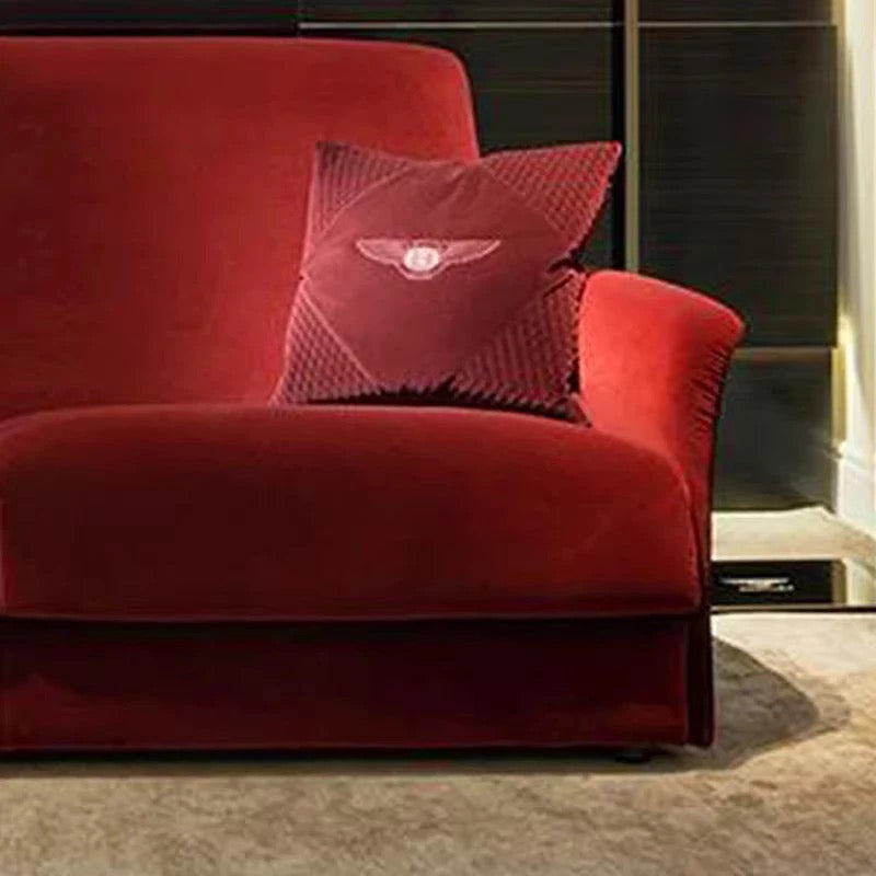 3 Seater Red Velvet Sofa Living Room Estilo European Luxury Furniture 