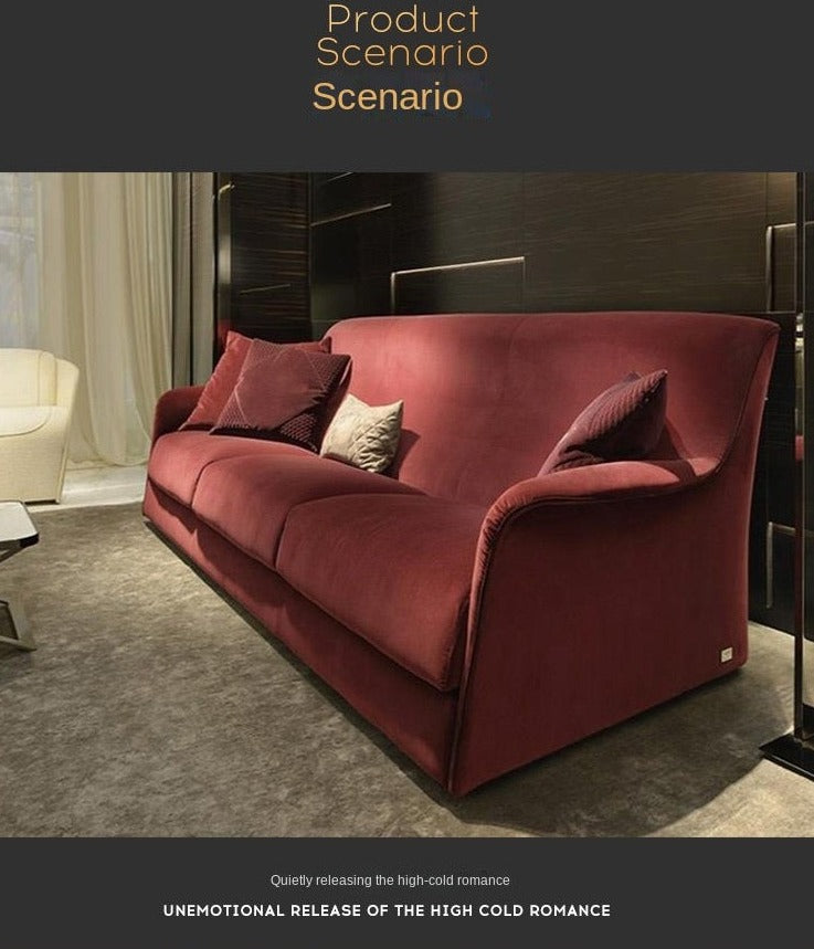 3 Seater Red Velvet Sofa Living Room Estilo European Luxury Furniture 