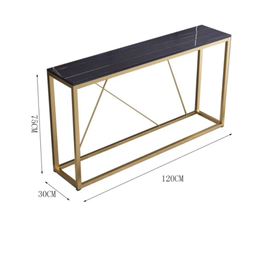 Console Table Light Luxury Marble Gold Hallway Entryway Furniture Table 