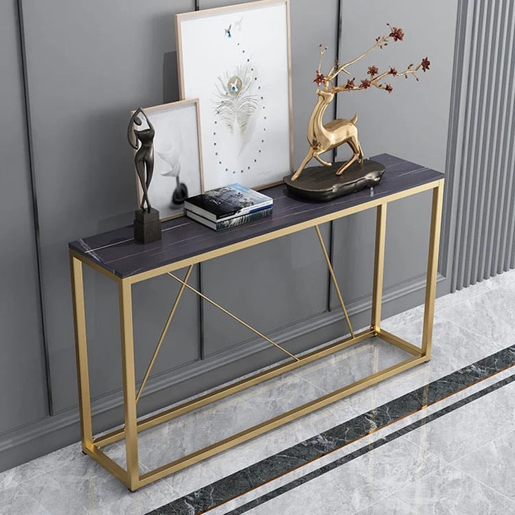 Console Table Light Luxury Marble Gold Hallway Entryway Furniture Table 