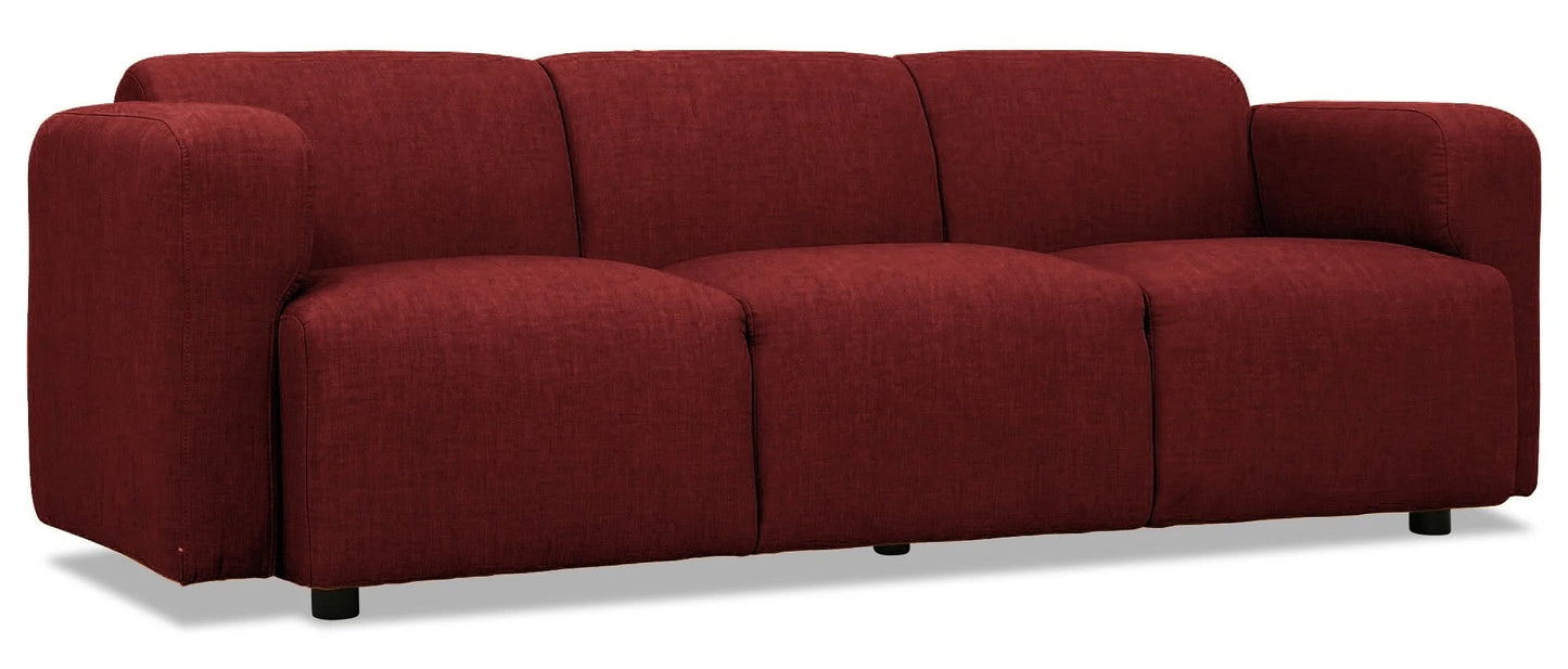 3 Seater Sofa Colorful Claret-Red Fabric Sofa Modular Livingroom Nordic Upholstery Sofas