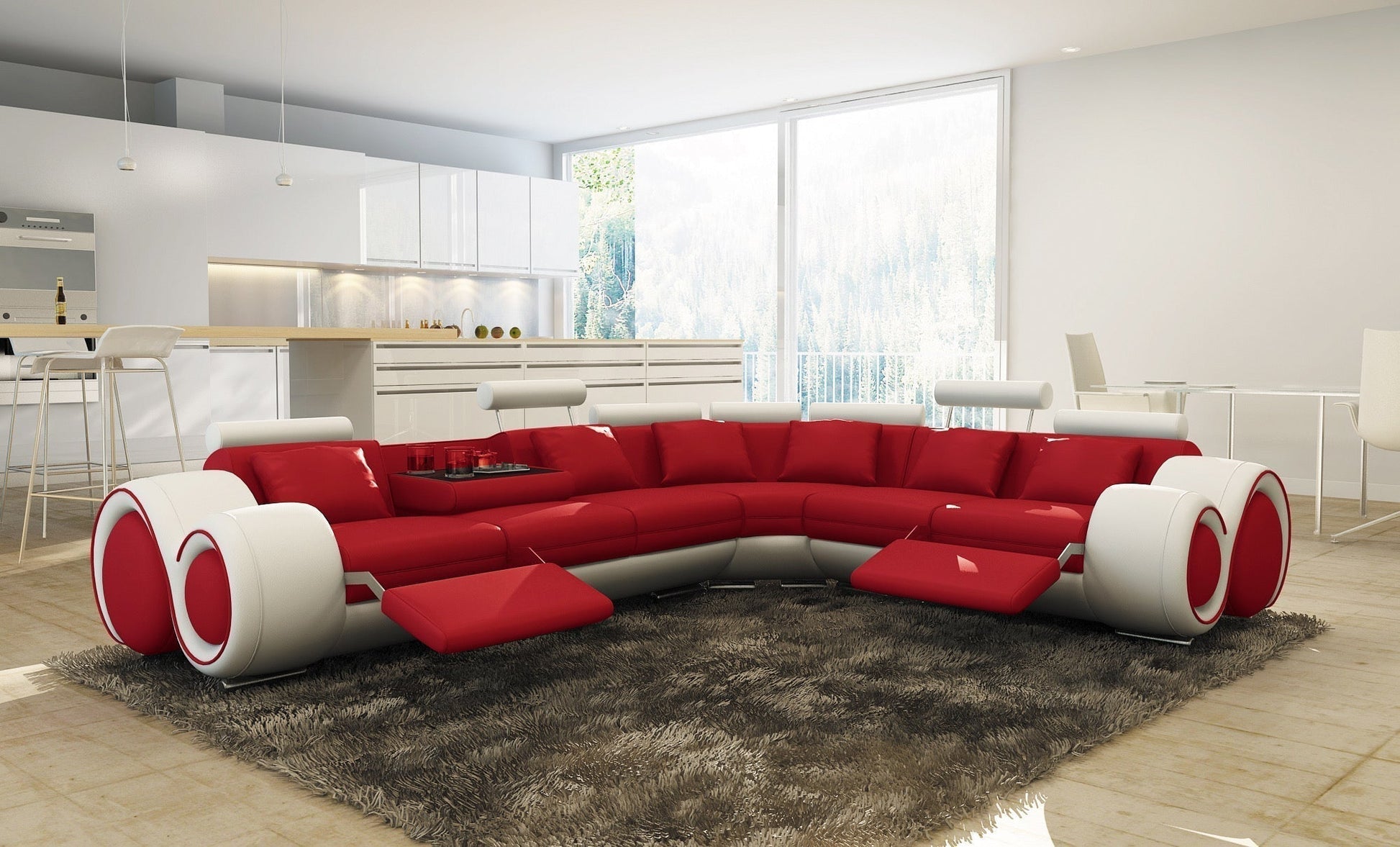 L Shaped Sofa Modern Environmentally Friendly Couch Living Room Sectional Leather Sofas