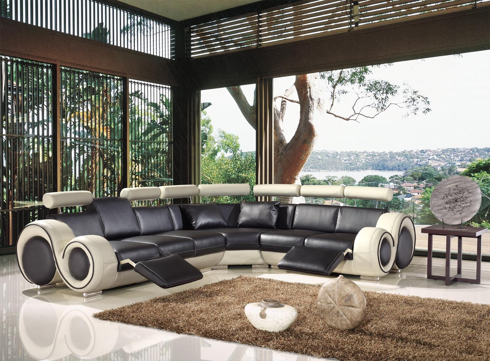 L Shaped Sofa Modern Environmentally Friendly Couch Living Room Sectional Leather Sofas