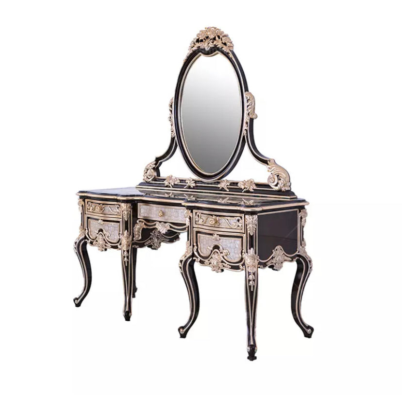 Master Bedroom Vanity Antique Home Furniture Classic Baroque French Style Dresser Set