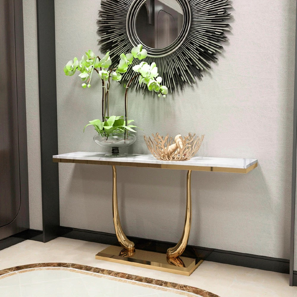 Console Living Room Furniture Modern Table Gold Marble Modern Wall Table