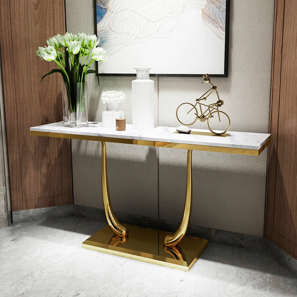 Console Living Room Furniture Modern Table Gold Marble Modern Wall Table