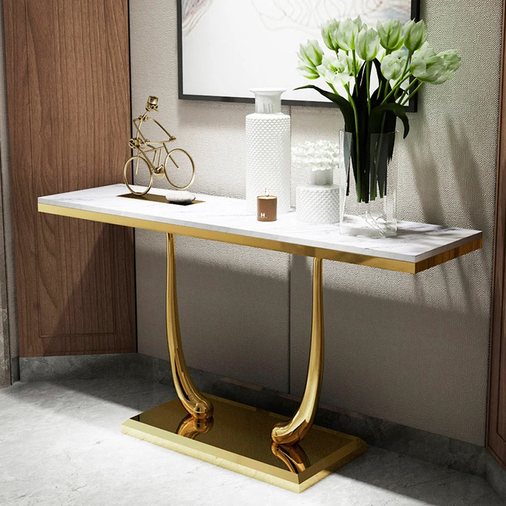 Console Living Room Furniture Modern Table Gold Marble Modern Wall Table