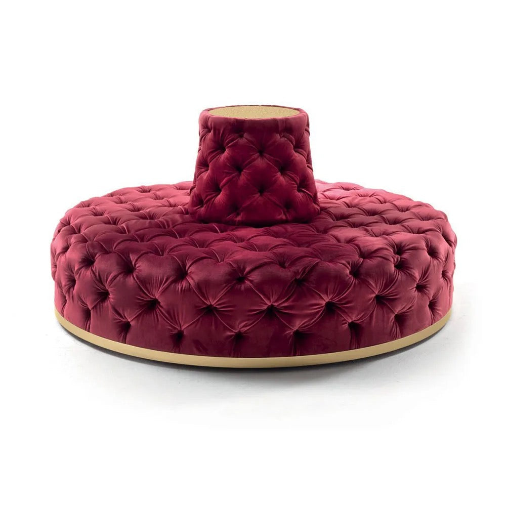 Circular Modern Lobby Red Tufted Round Sofa Design Sectional Velvet Button-Tufted Sofas