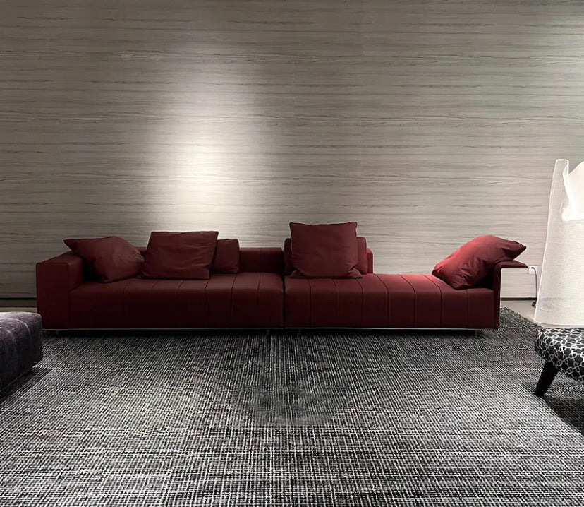 Living Room High-end Sofa Set Modern Minimalist Red Leather Modular Sofas