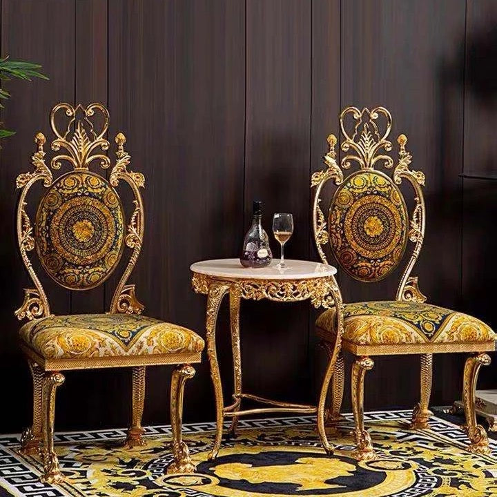 Wing Chair Luxury Palace Leisure Golden Dining Chair