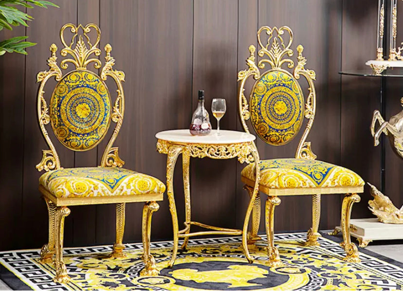 Wing Chair Luxury Palace Leisure Golden Dining Chair