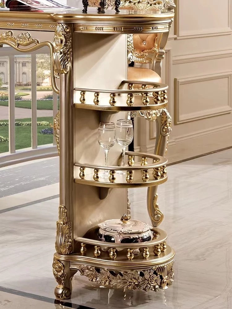 Living Room Bar Handcrafted Solid Wood Barock Design Luxury Cabinet