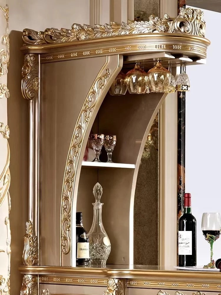 Living Room Bar Handcrafted Solid Wood Barock Design Luxury Cabinet