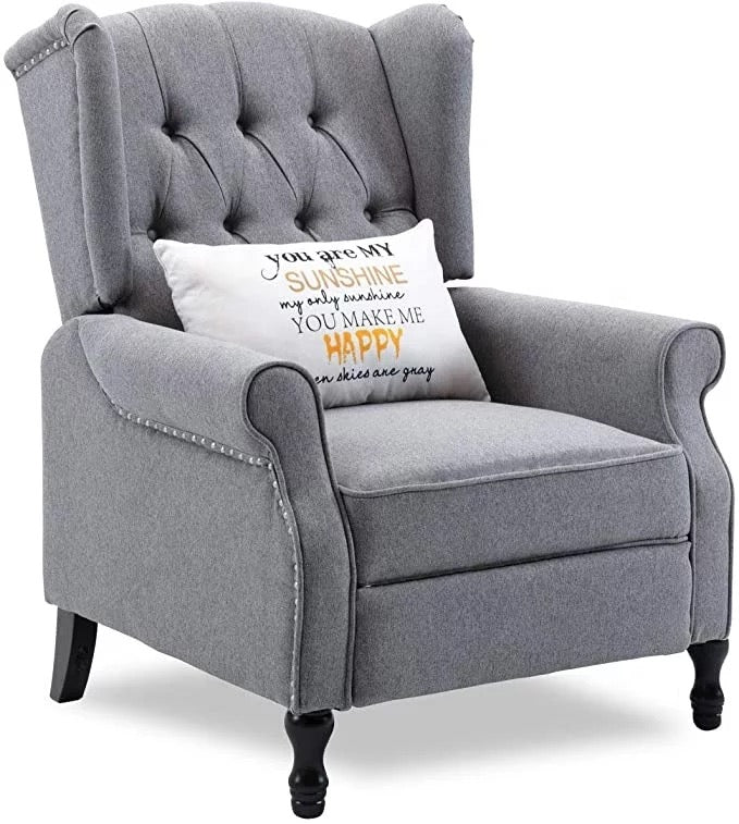 Elizabeth Tufted Fabric Vintage Armchair Recliner Sofa